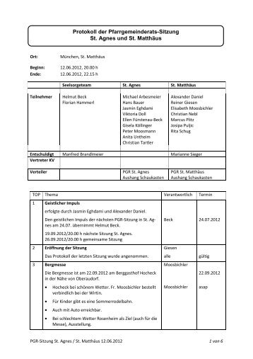 gemeinsam 2012.06.12 Protokoll PGR V2 final - St. Agnes