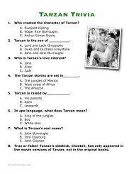 Tarzan Trivia - Activity Connection