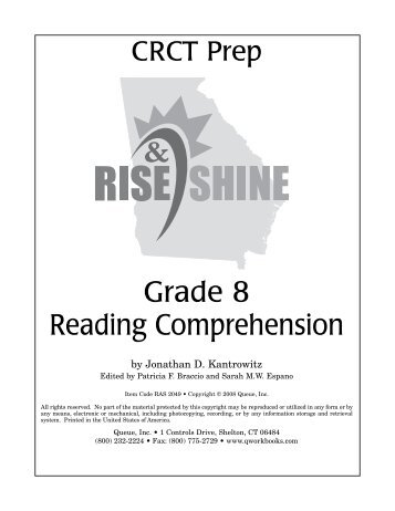 Grade 8 Reading Comprehension - Queue, Inc.