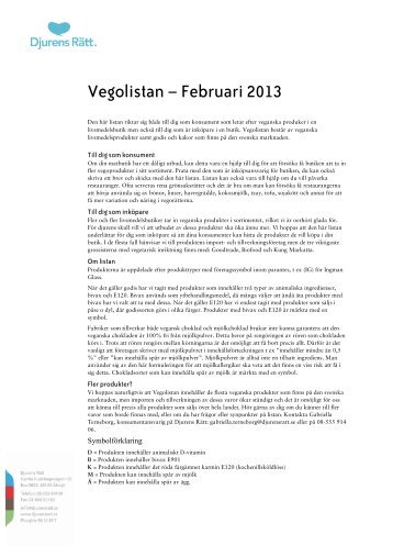 Vegolistan – Februari 2013 - Vegokoll