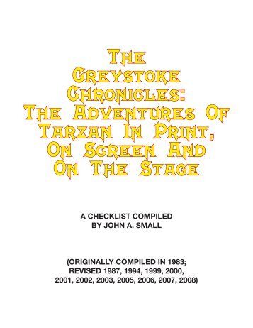 The Greystoke Chronicles: The Adventures Of Tarzan In Print, On ...