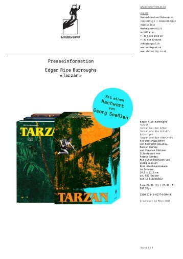 Edgar Rice Burroughs «Tarzan» Presseinformation - Walde + Graf