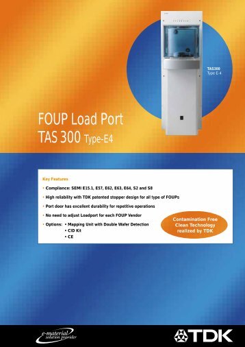 FOUP Load Port TAS 300 Type-E4 - TDK Electronics Europe GmbH