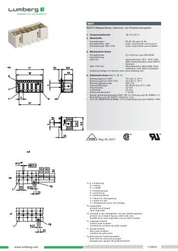 3641 Reg.-Nr. B317 www.lumberg.com 11/2012 RAST-5 ...