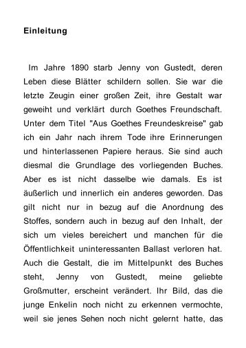 Einleitung Im Jahre 1890 starb Jenny von Gustedt, deren ... - BookRix