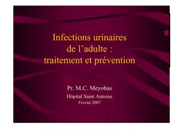 inf.urinaires adulte - Meyonas - Infectiologie