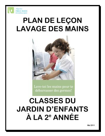 plan de leçon lavage des mains classes du jardin d'enfants