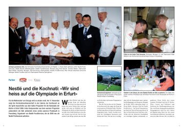 Partner Nestlé und die Kochnati: «Wir sind heiss auf die Olympiade ...