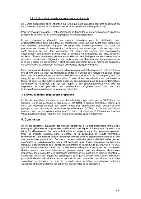 Avis 10-2012 du Comité scientifique de l'AFSCA - FAVV