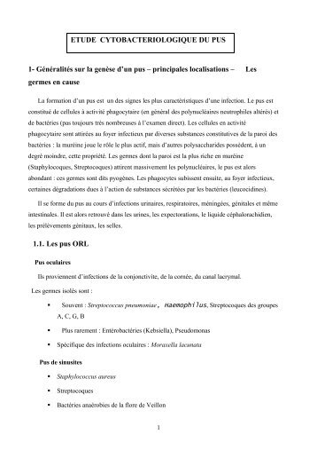 2. Les étapes de l'examen cytobactériologique d'un pus - Microcsb