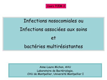 Infections Associées aux Soins (IAS) - Faculté de médecine de ...