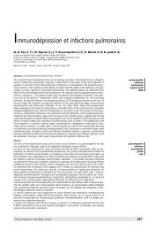 Immunodépression et infections pulmonaires. - Société de ...