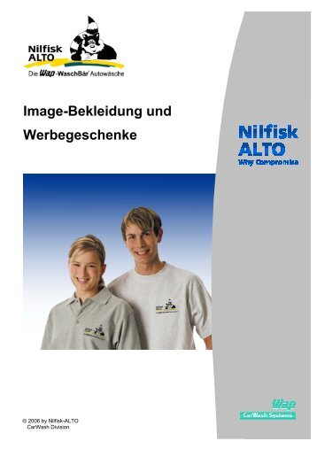 Broschüre "Image-Bekleidung und Werbegeschenke" - Nilfisk ALTO