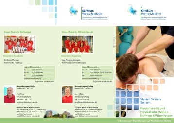 Flyer Physiotherapie und Physikalische Medizin