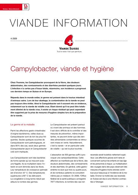 Campylobacter, viande et hygiène - Proviande Schweizer Fleisch