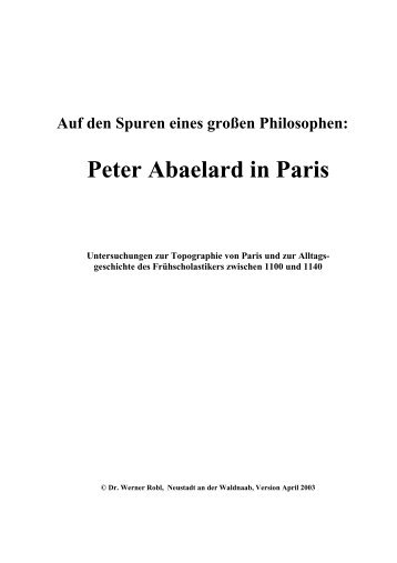 Peter Abaelard in Paris - Dr. Werner Robl