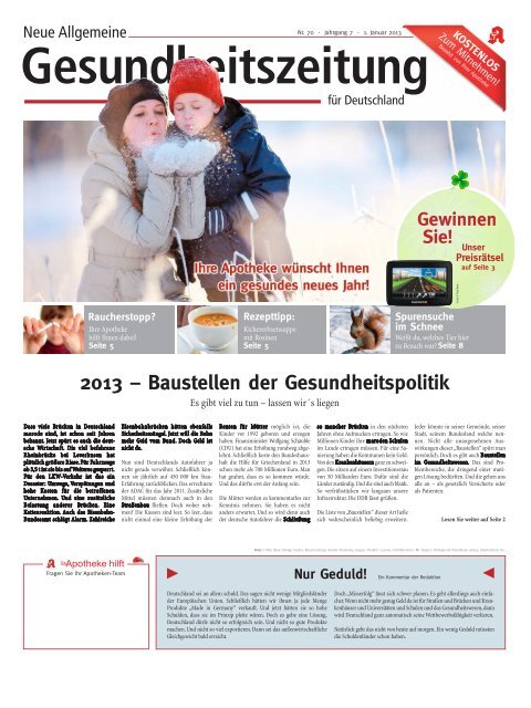 Neue Allgemeine Gesundheitszeitung für Deutschland, Nr . 70, Januar