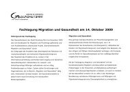 Fachtagung Migration und Gesundheit am 14. Oktober 2009 - forum ...