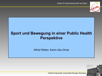 Sport und Bewegung in einer Public Health Perspektive