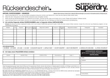 Rücksendeschein zurück - Superdry