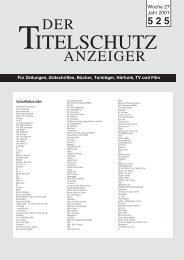 Nr. 525 • Woche 27/2001 • Der Titelschutz Anzeiger