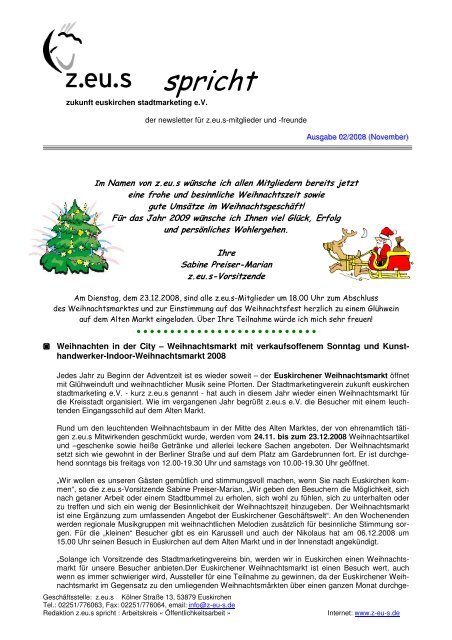 zeus-spricht 08-2 - z.eu.s - zukunft euskirchen stadtmarketing eV