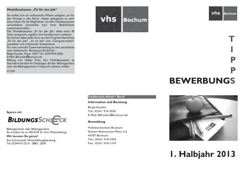 Bewerbungs-Tipps - Volkshochschule Bochum