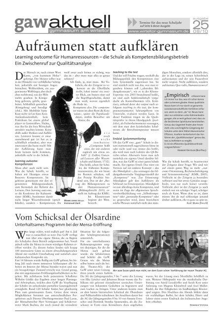 gaw aktuell, Ausgabe 25, 08-10 - Gymnasium am Wirteltor Düren