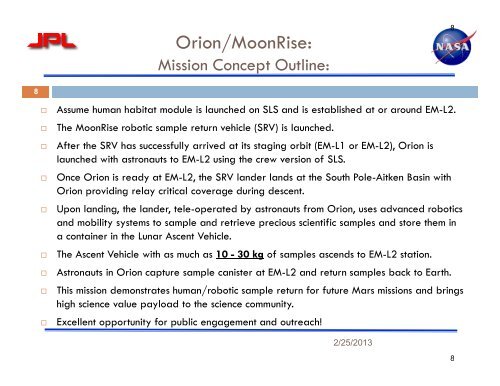 ORION/MOONRISE: JOINT HUMAN-ROBOTIC LUNAR SAMPLE RETURN MISSION CONCEPT