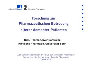 Oliver Schwalbe - Fachgruppe Klinische Pharmazie