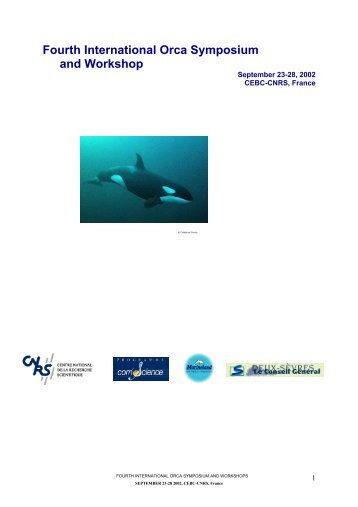 Fourth International Orca Symposium and Workshop - CEBC - CNRS