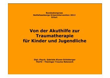 Von der Akuthilfe zur Traumatherapie - Bundeskongress ...