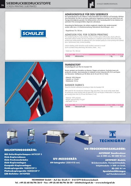 Siebdruckkatalog 2010 - Walter Schulze GmbH