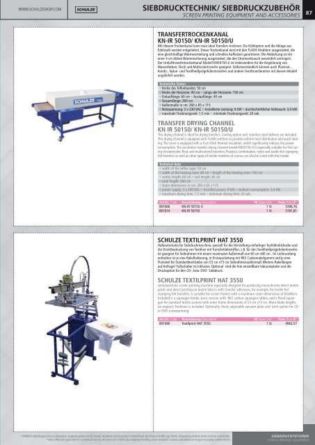 Siebdruckkatalog 2010 - Walter Schulze GmbH