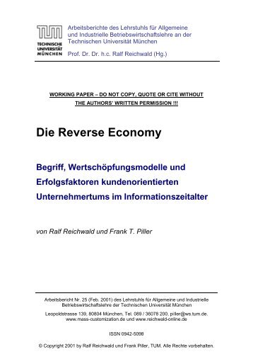 Reverse Economy - Lehrstuhl für Allgemeine und Industrielle ...