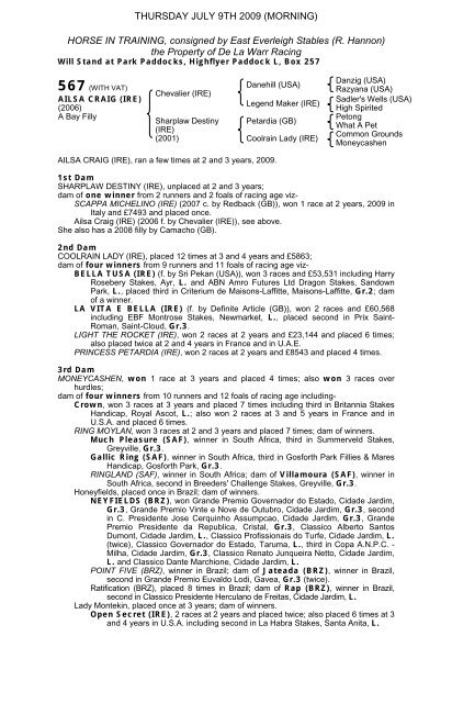 Tattersalls July Sale 2009