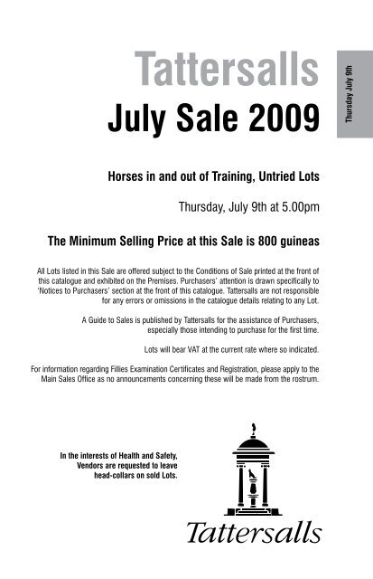 Tattersalls July Sale 2009