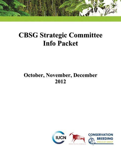 CBSG Strategic Committee Info Packet - Conservation Breeding ...