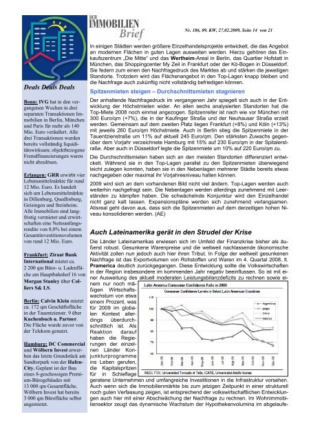 Der Immobilienbrief Nr 186 und DIB Ruhr Nr