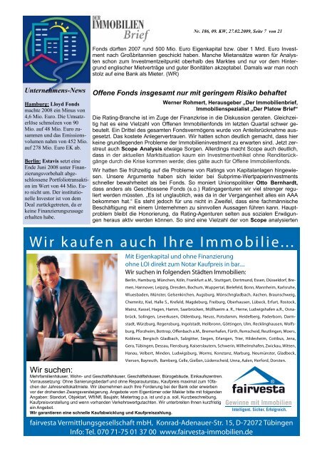 Der Immobilienbrief Nr 186 und DIB Ruhr Nr