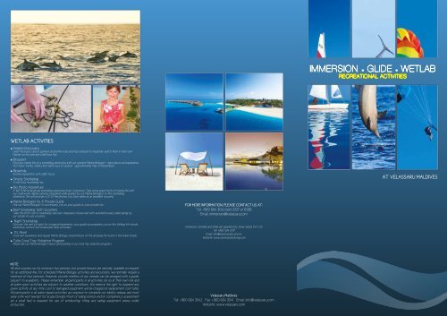 Download brochure (.PDF) - Velassaru Maldives