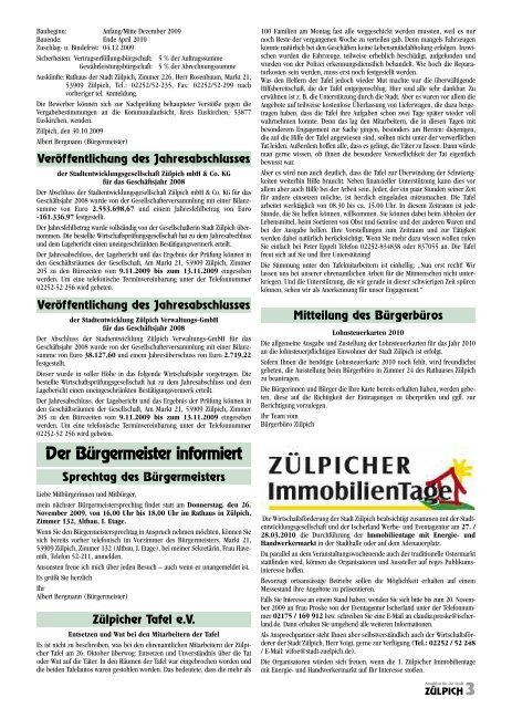 8. Jahrgang 6. November 2009 Nr. PARTNER ... - Stadt Zülpich
