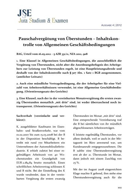 Christian F. Majer - Zeitschrift Jura Studium & Examen