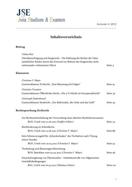 Christian F. Majer - Zeitschrift Jura Studium & Examen