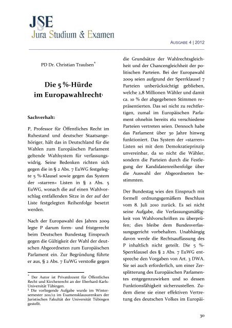 Christian F. Majer - Zeitschrift Jura Studium & Examen