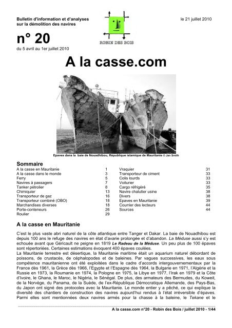 n° 20 A la casse.com - Robin des Bois