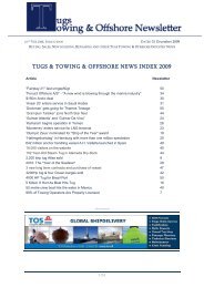 Tugs & towing & offshore news index 2009 - Towingline.com