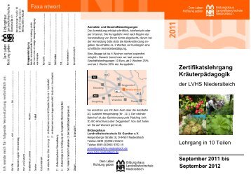 Zertifikatslehrgang Kräuterpädagogik - LVHS Niederalteich