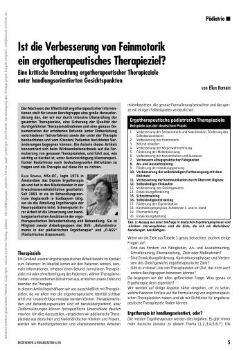 Ist die Verbesserung von Feinmotorik ein ergotherapeutisches ...