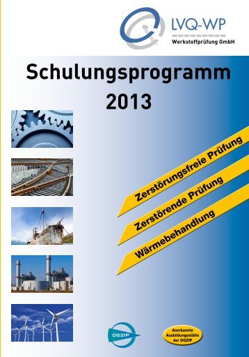 Schulungsprogramm 2013 - bei der LVQ-WP